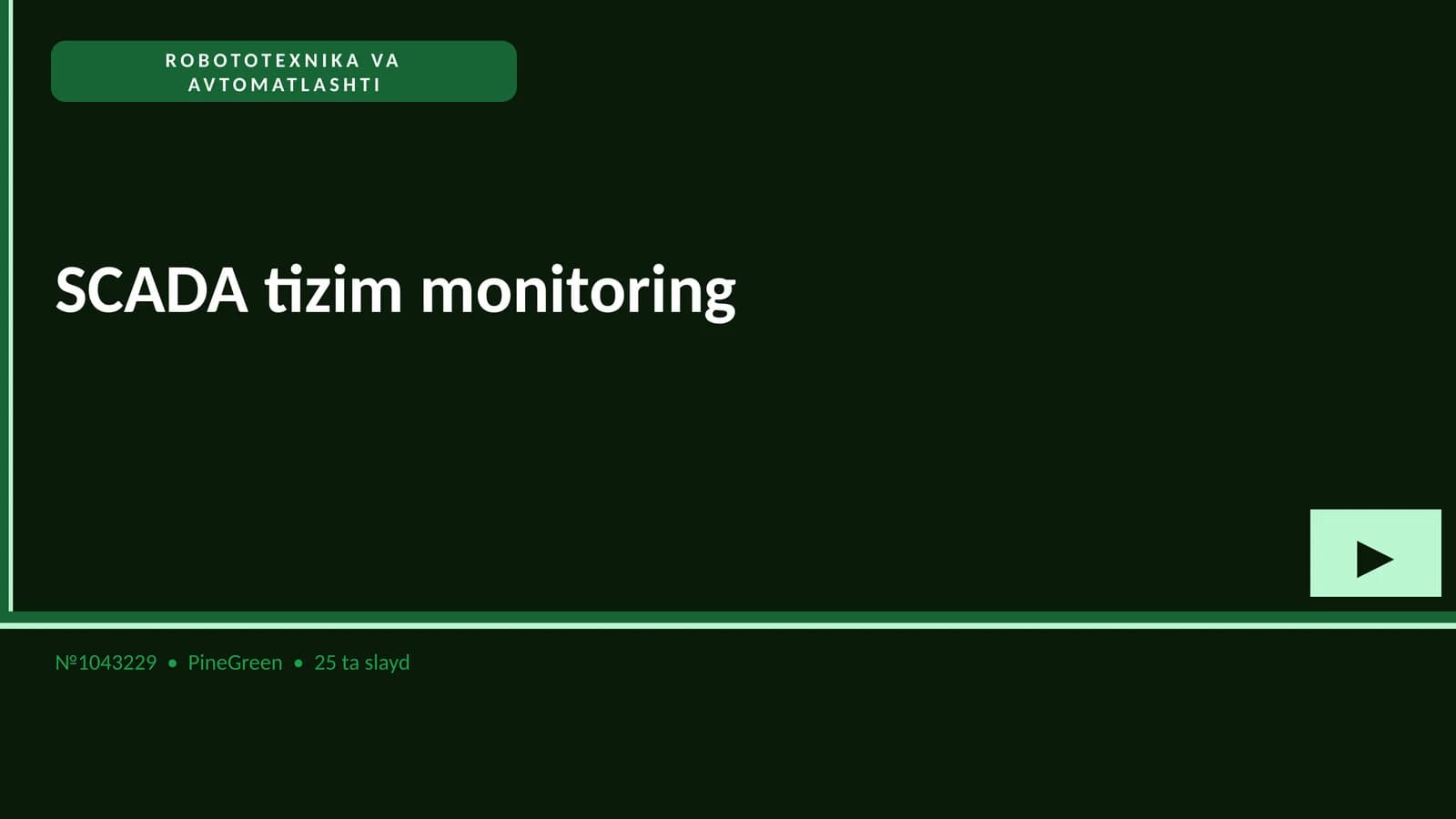 ROBOTOTEXNIKA VA AVTOMATLASHTI