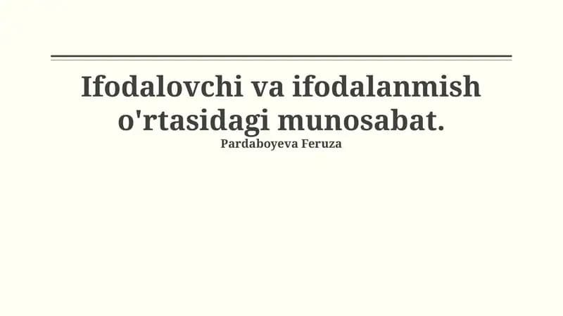 Ta'riflovchi va Ta'riflanuvchi
