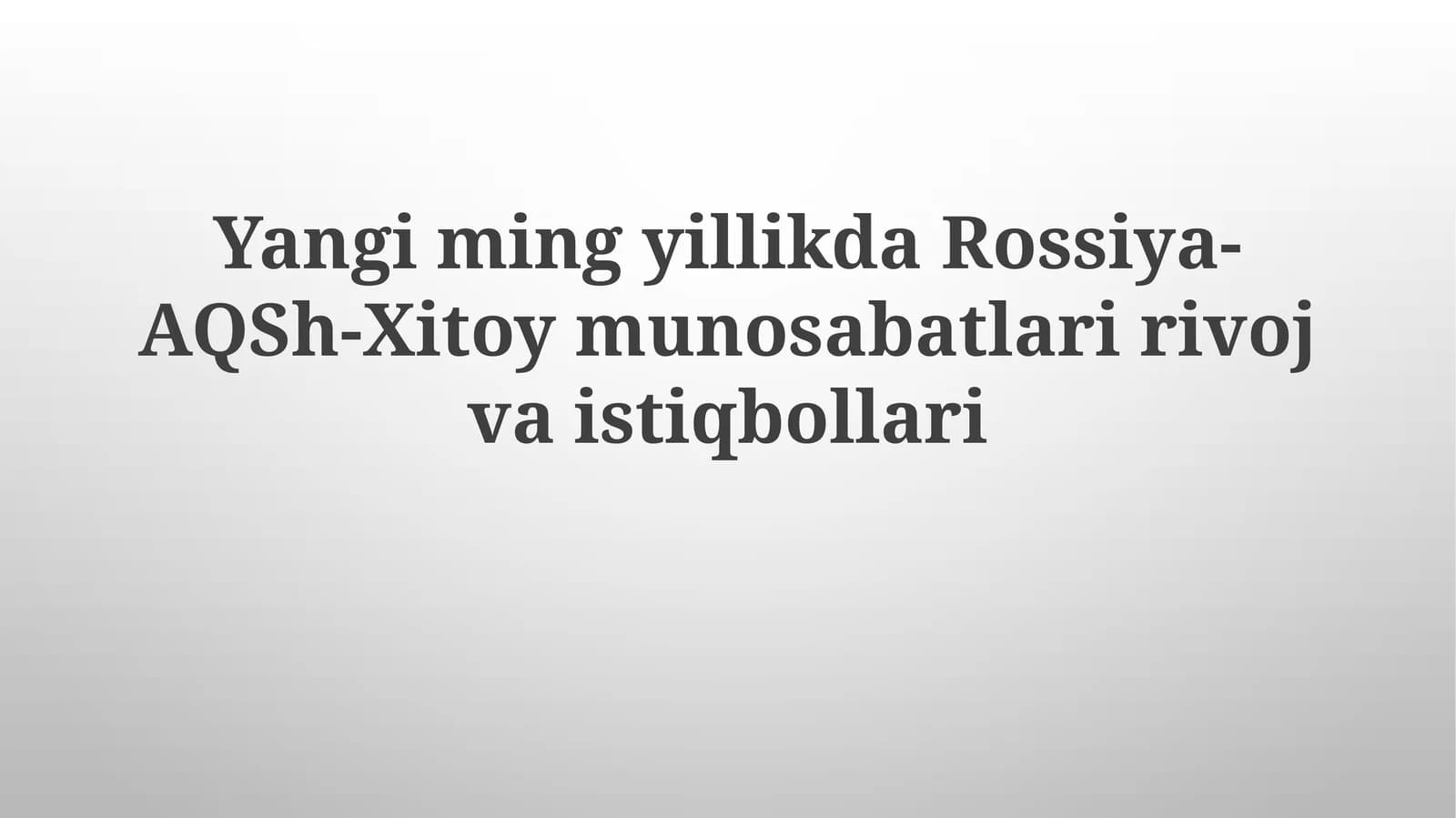 Kelajak istiqbollari va stsenariylari