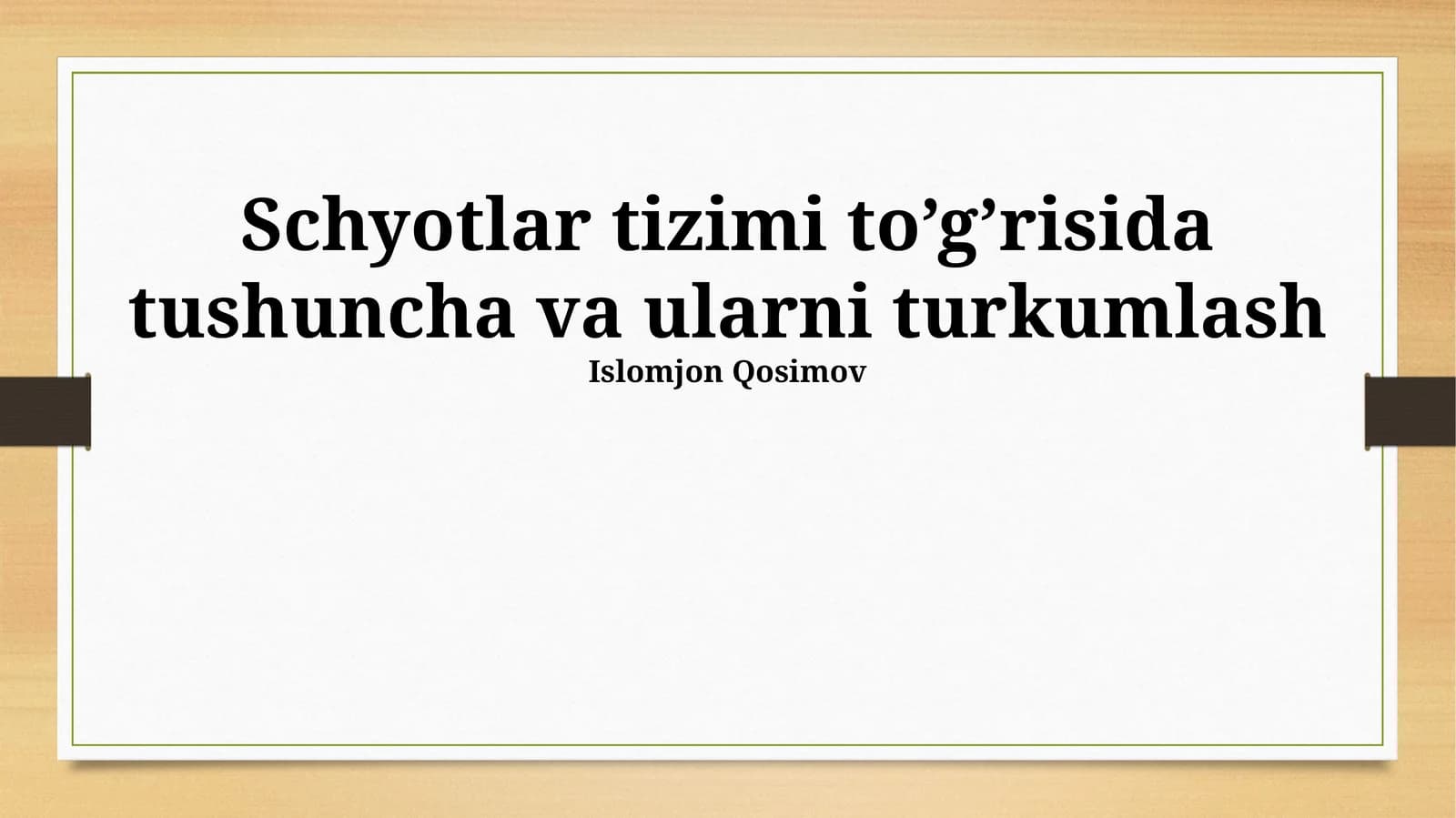 Buxgalteriya Hisobi Tizimlari