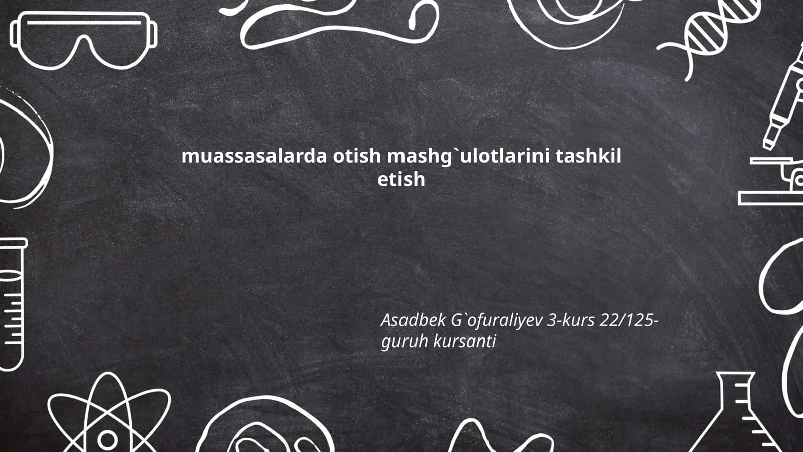 Mashg'ulotlar rejasini tuzish