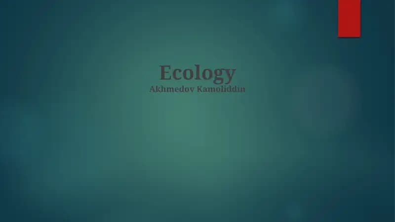 Ecology