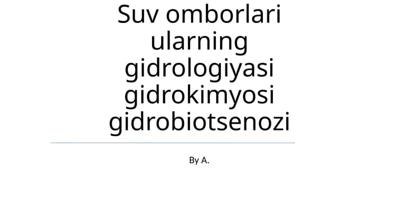 Ko'l suvi omborlari