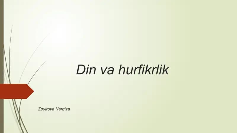 din va hurfikrlik taqdimot