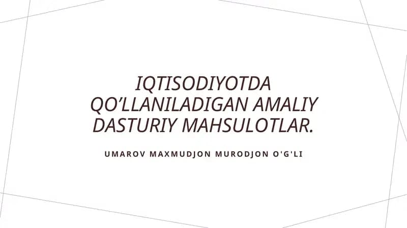 Iqtisodiy tahlil dasturlari