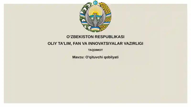 O'qituvchiqobilyati