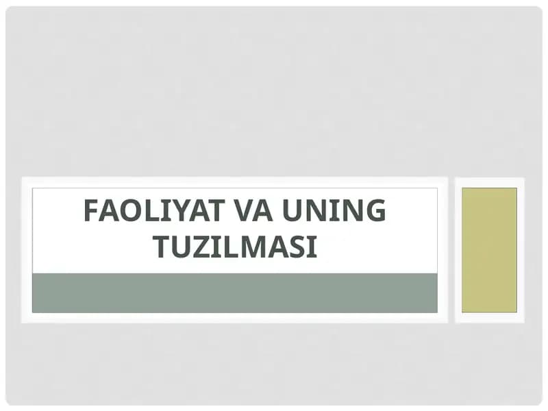 FAOLIYAT
