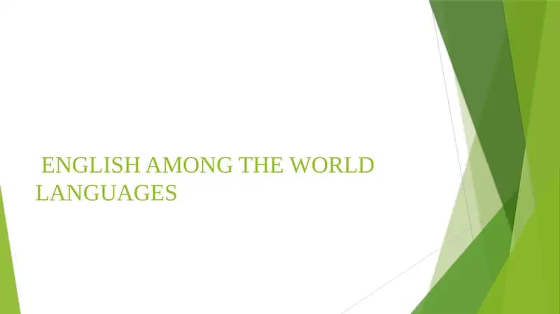English Among The World Languages