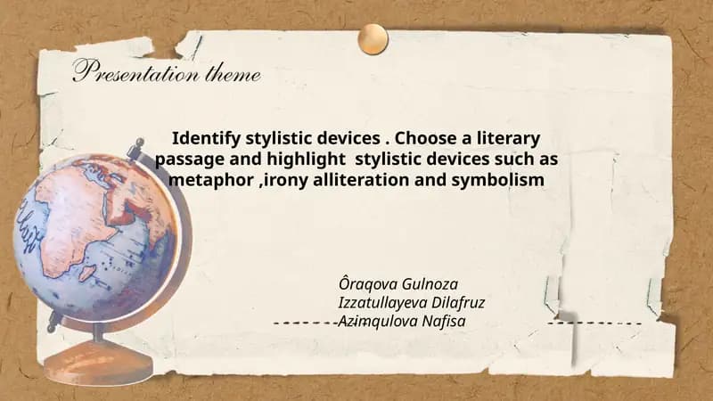 Identify stylistic devices