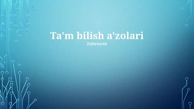 Ta'm bilish a'zolari