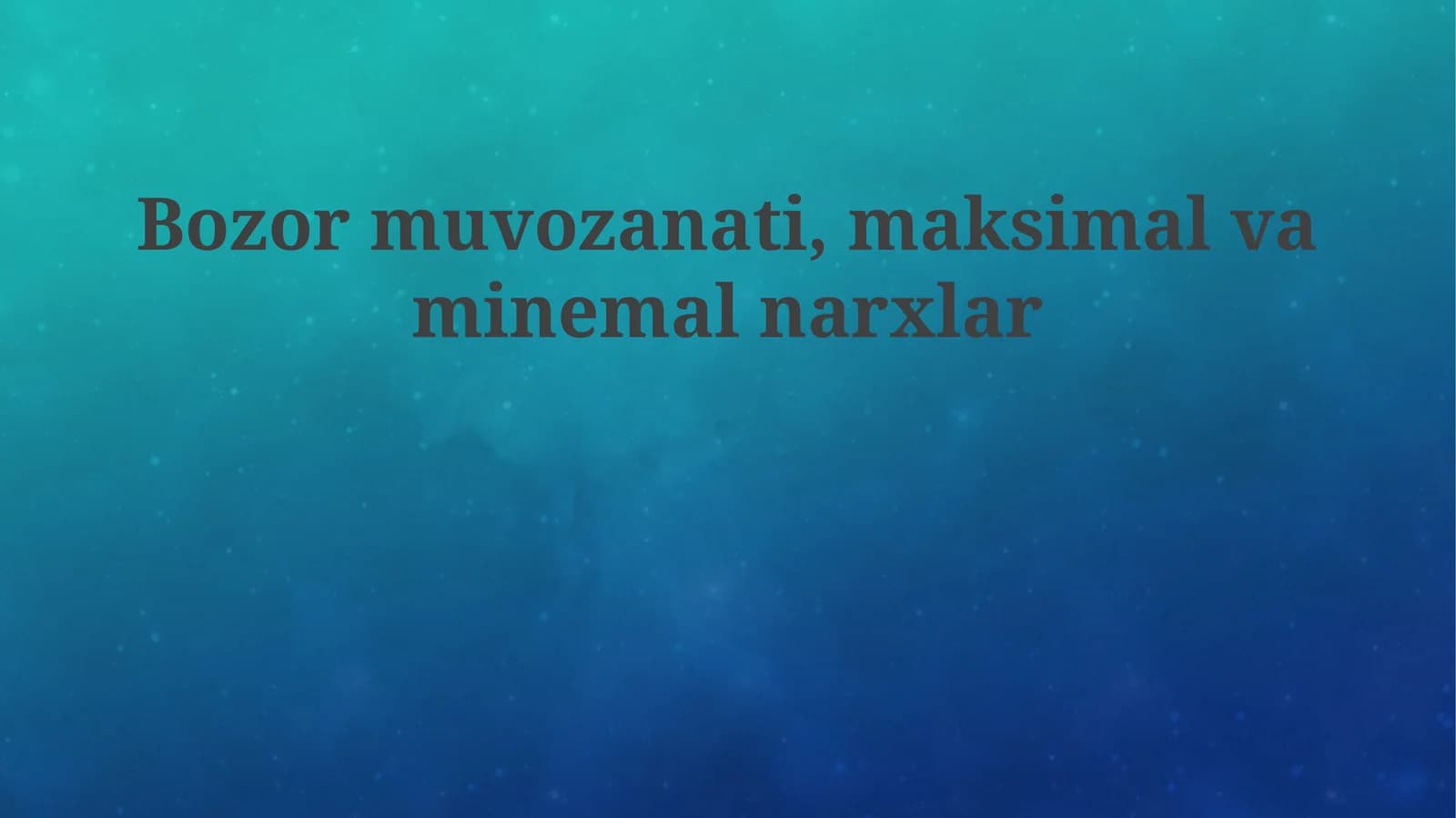 Bozormuvozanati,maksimalvaminemalnarxlar