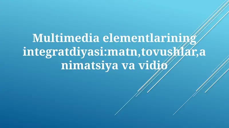 Multimedia elementlarining integratdiyasi