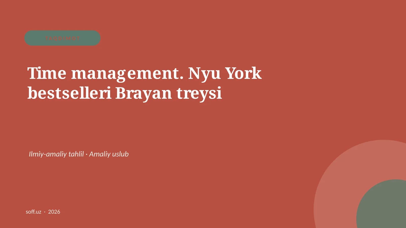 Time management. Nyu York bestselleri Brayan treysi