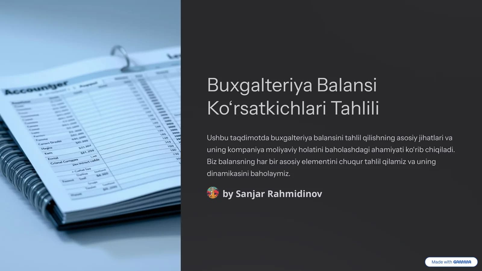 Buxgalteriya Balansi Ko‘rsatkichlari Tahlili