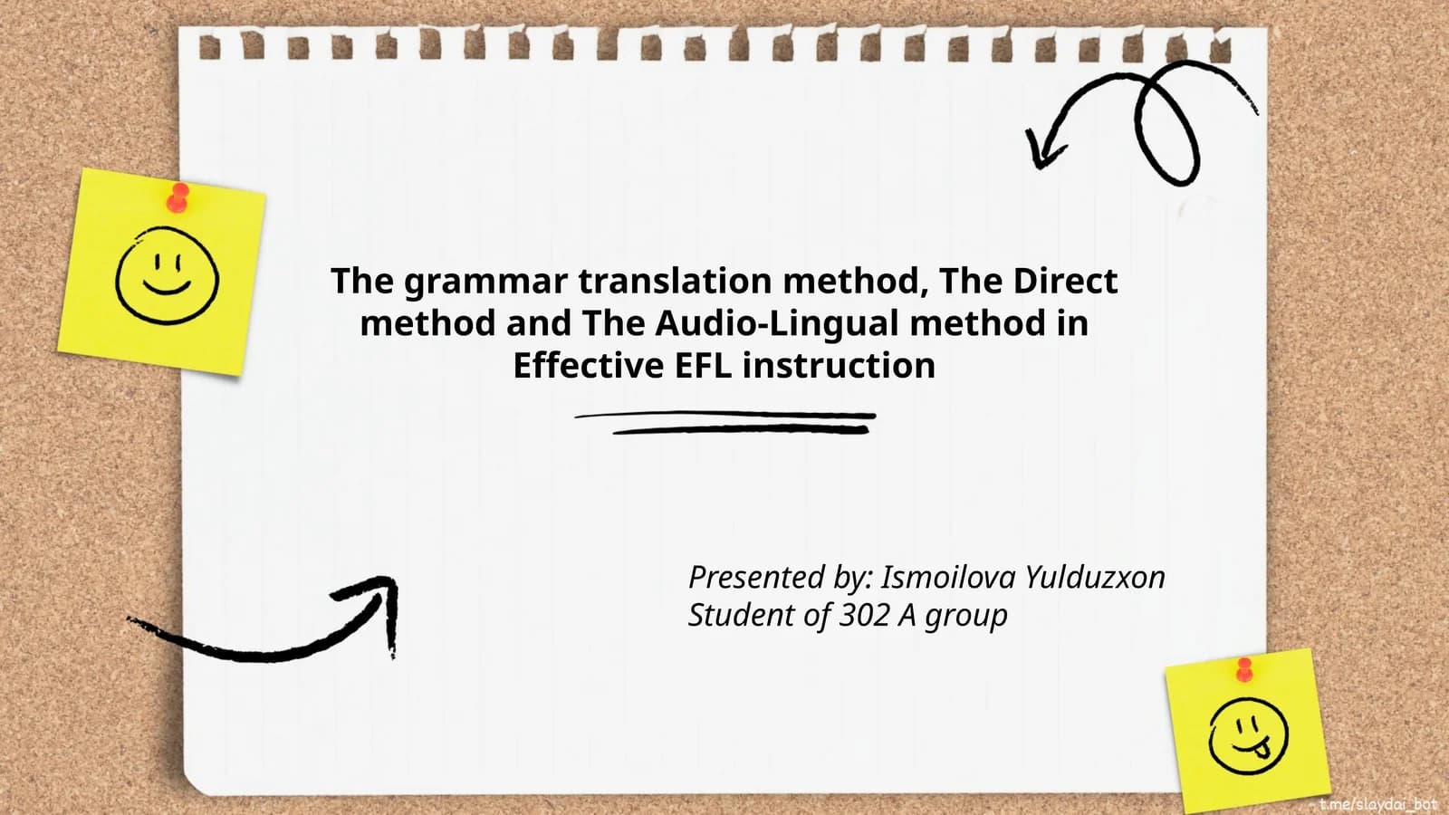 The grammar translation method, The Direct method and The Audio-Lingual method in Effective EFL instruction