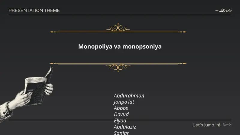 Monopoliya: ta'rifi va asosiy xususiyatlari