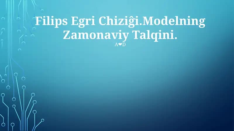 Filips Egri Chiziĝi.Modelning Zamonaviy Talqini