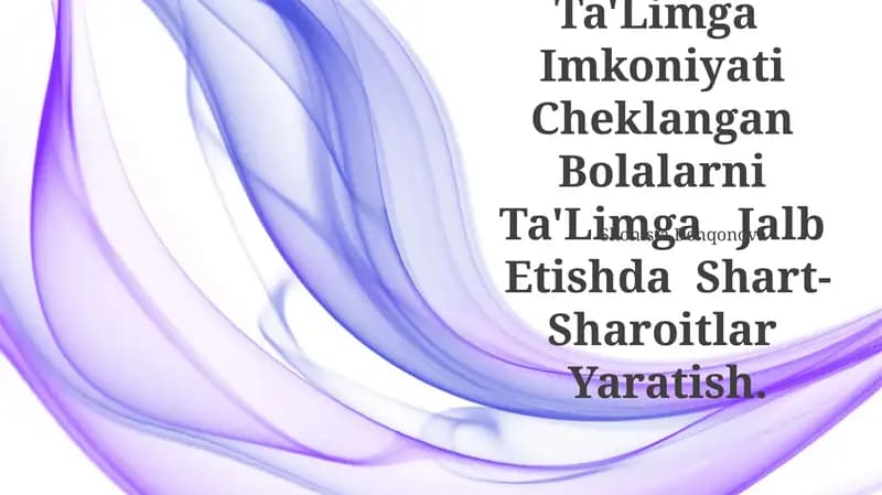 Nogironlik-Inklyuziv Ta'lim