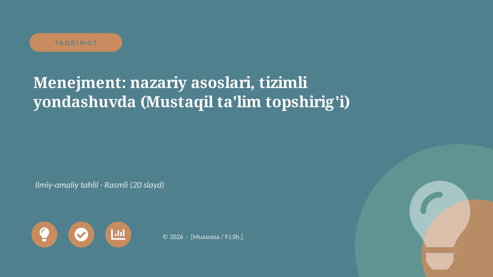 Menejment: nazariy asoslari, tizimli yondashuvda
