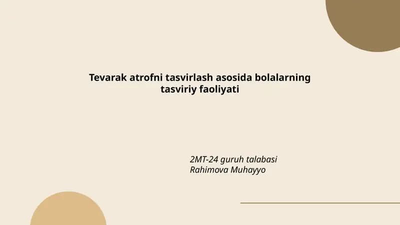 Bolalarning tasviriy faoliyati