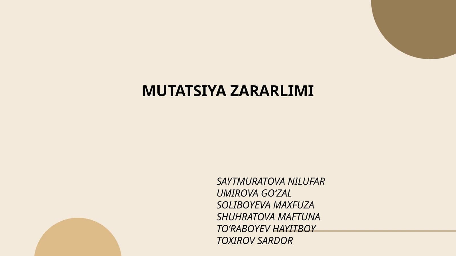 Mutatsiya Zararlimi