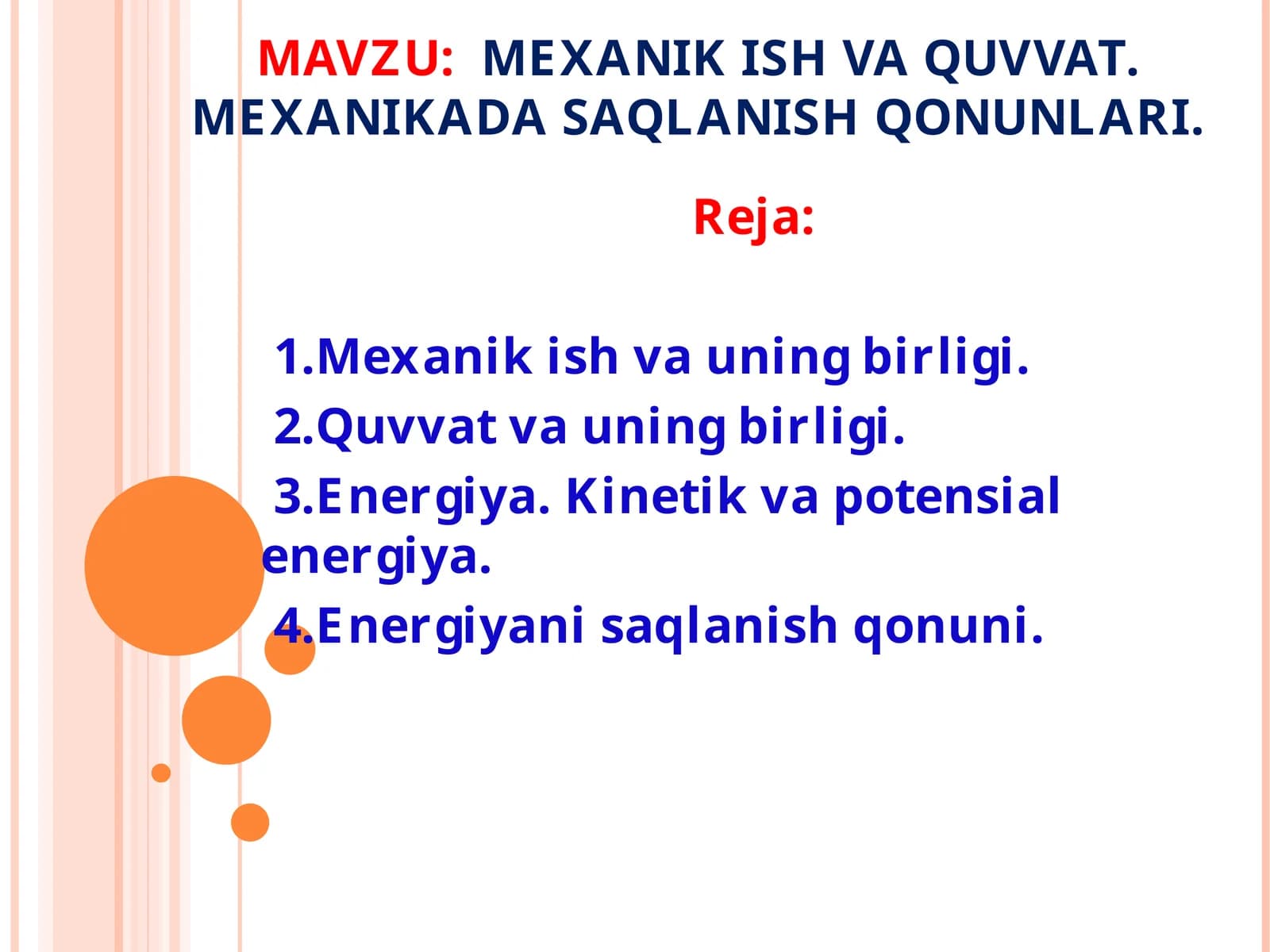 MEXANIK ISH VA QUVVAT