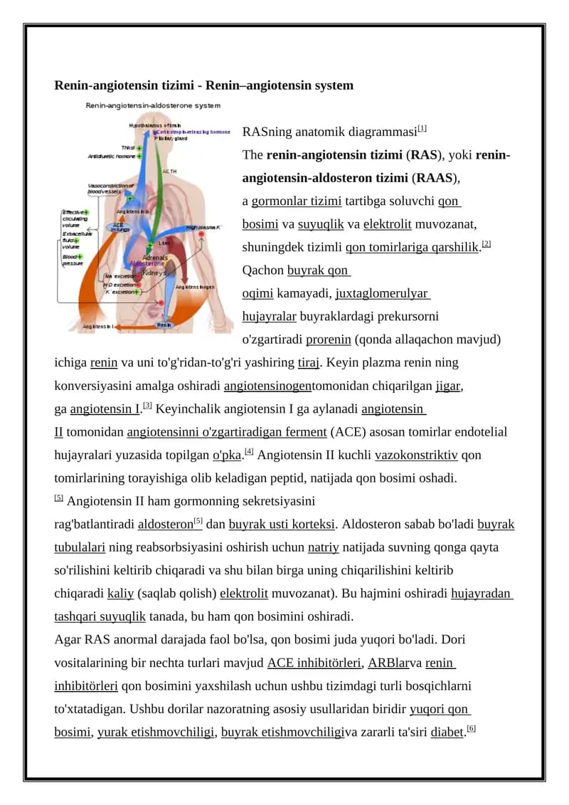 Renin-angiotensin tizimi