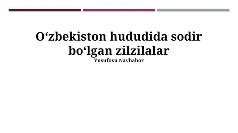O'zbekiston hududidagi zilzilalar