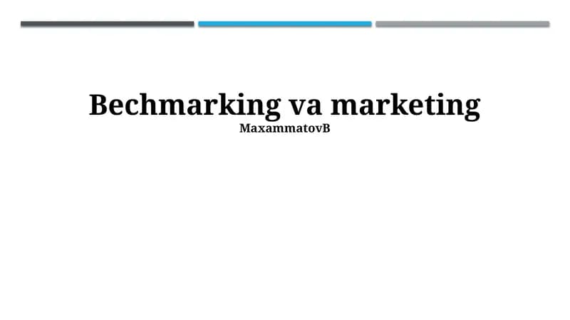Benchmarking va marketing