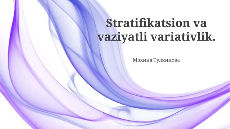 Stratifikatsion va vaziyatli variativlik