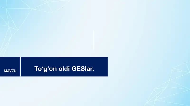 Gidroelektrostansiyalar