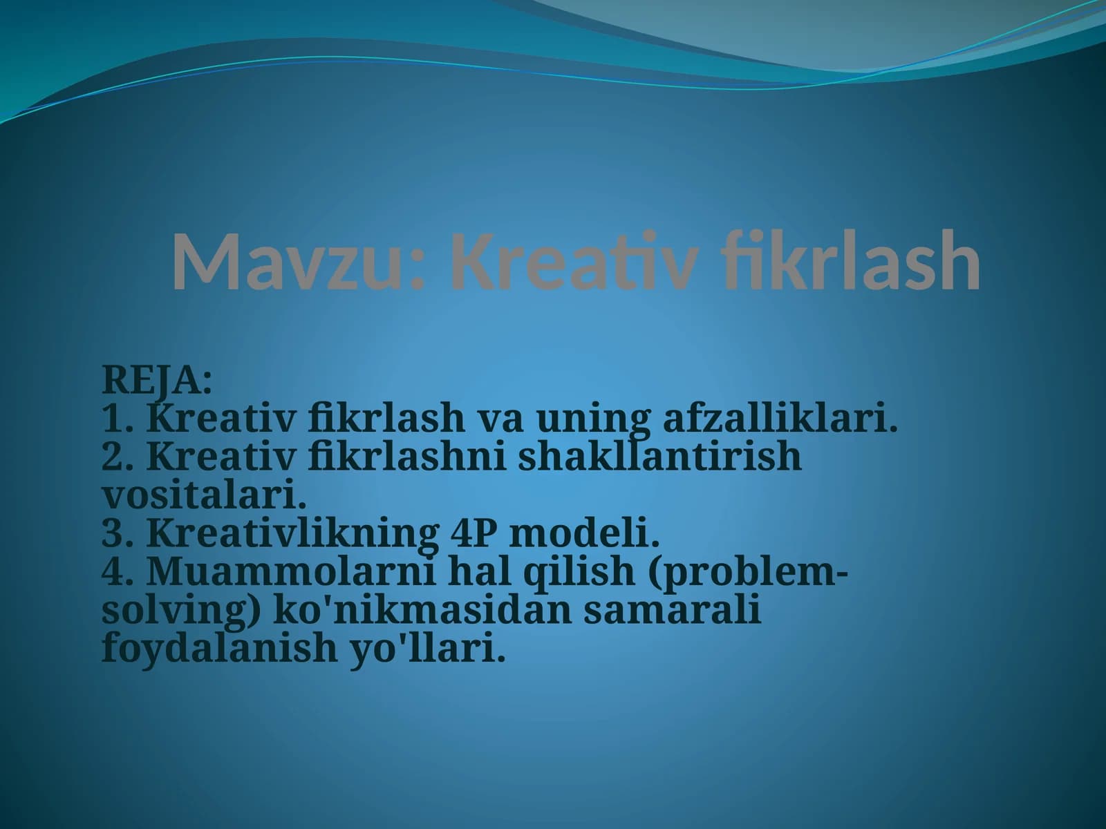 Kreativ fikrlash
