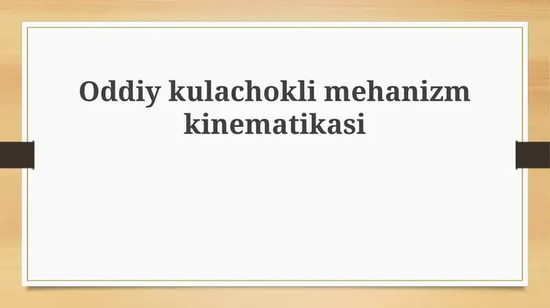 Ekssentrik tishli mexanizm kinematikasi