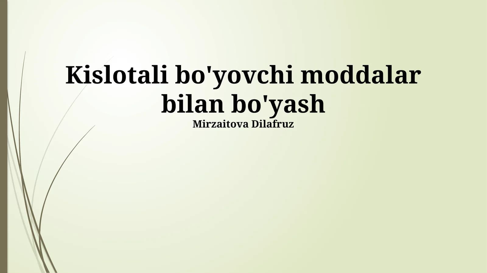 Kislotali bo'yovchi moddalar bilan bo'yash