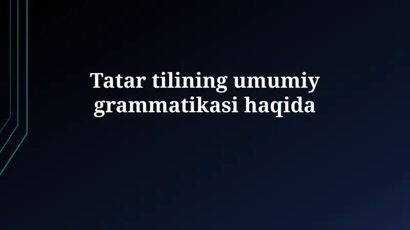 Tatar Tilining Grammatik Asoslari