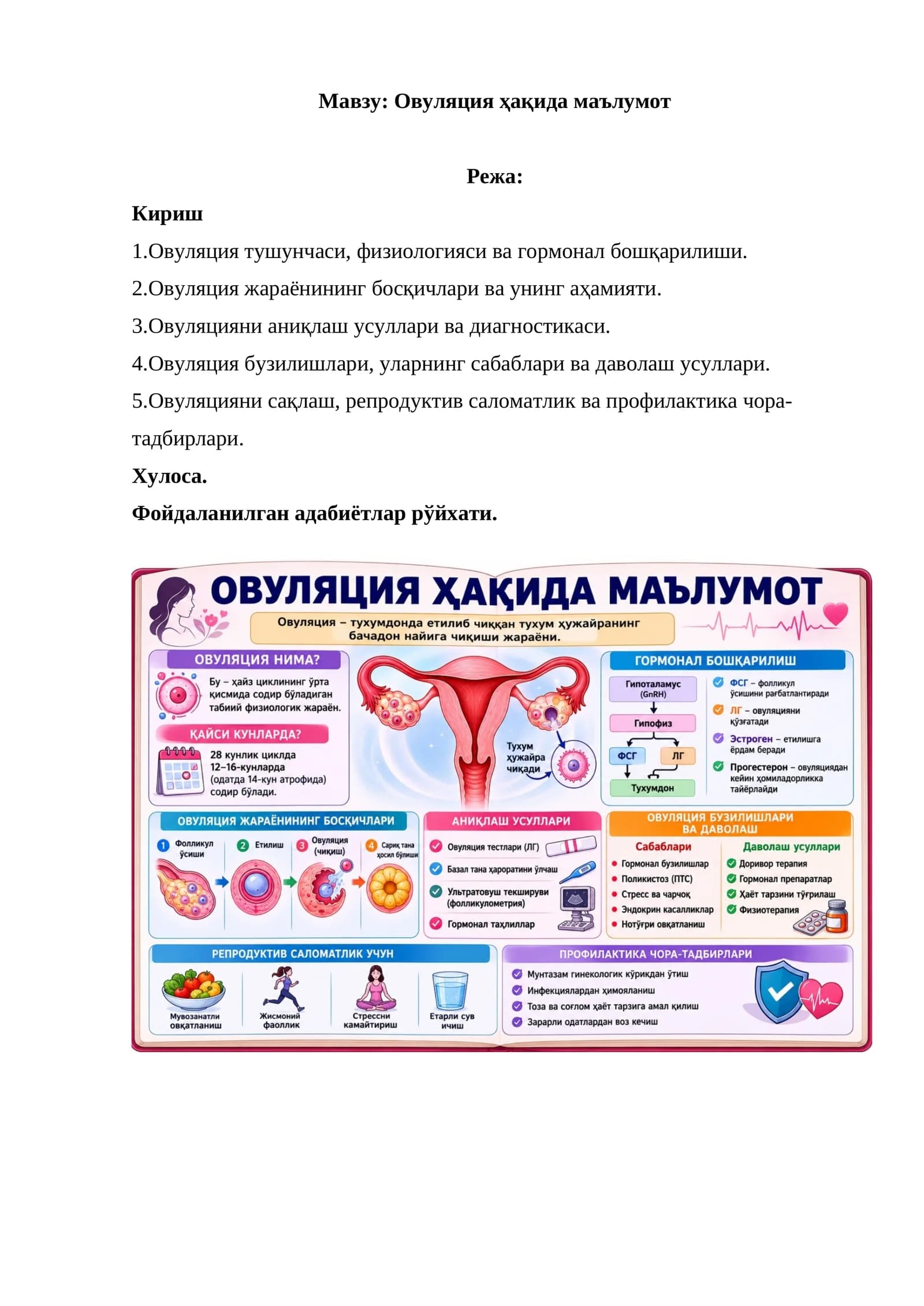 Овуляция ҳақида маълумот