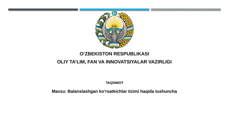 Balanslashgan ko’rsatkichlar tizimi