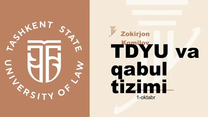 TDYU haqida to'liqn ma'lumot beruvchi taqdimot