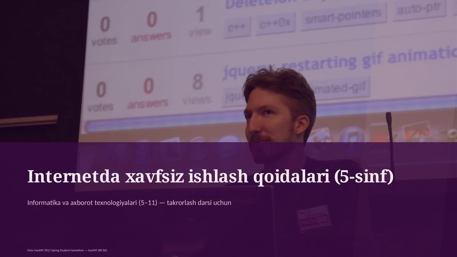 Internetda xavfsiz ishlash qoidalari (5-sinf)