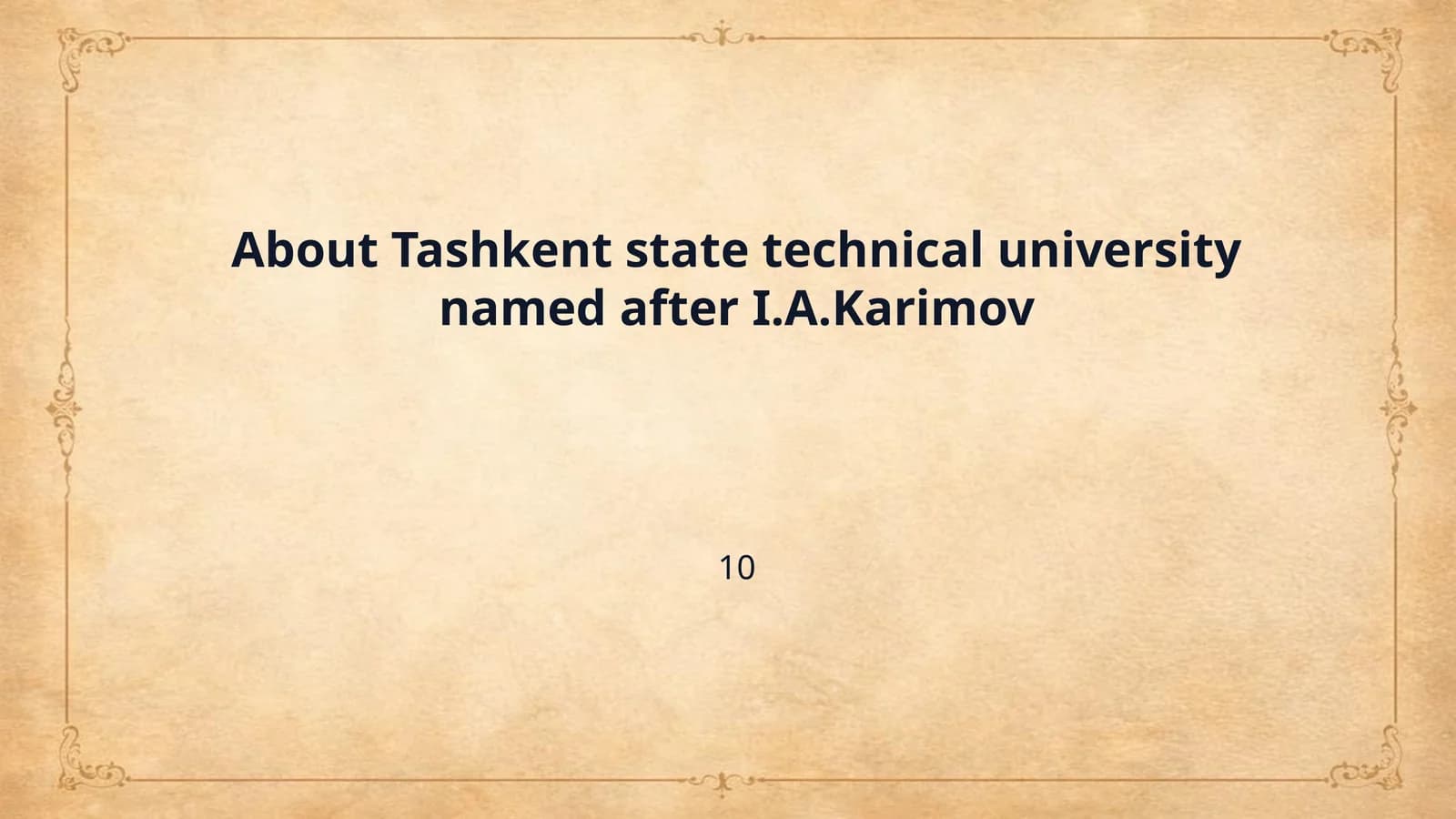 About Tashkent state technical university named after I.A.Karimov