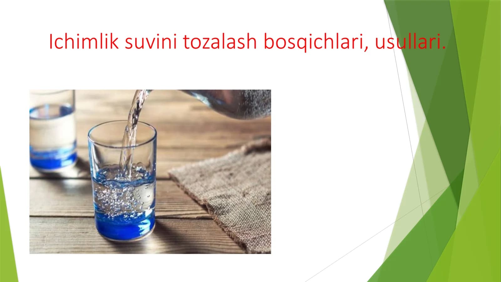 Suvni tozalash usullari gigiyena