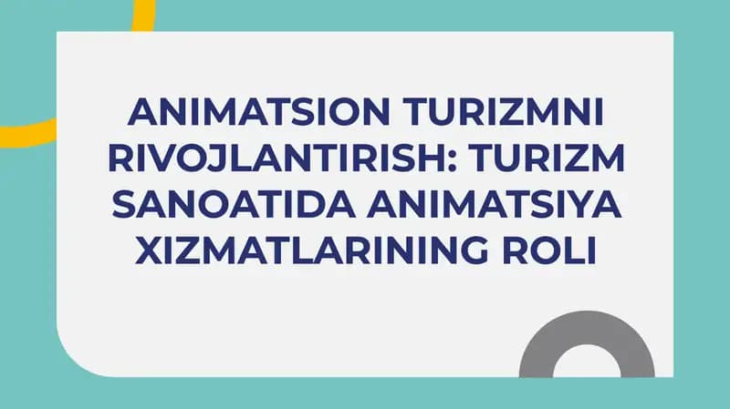 ANIMATSIYA XIZMATLARI