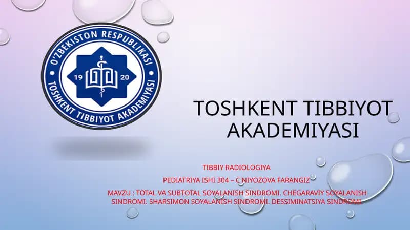 Total vasubtotal so'yalanish sindromi
