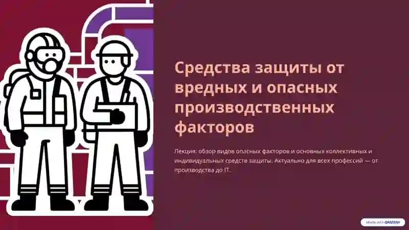 Средства защиты от вредных и опасных производственных факторов
