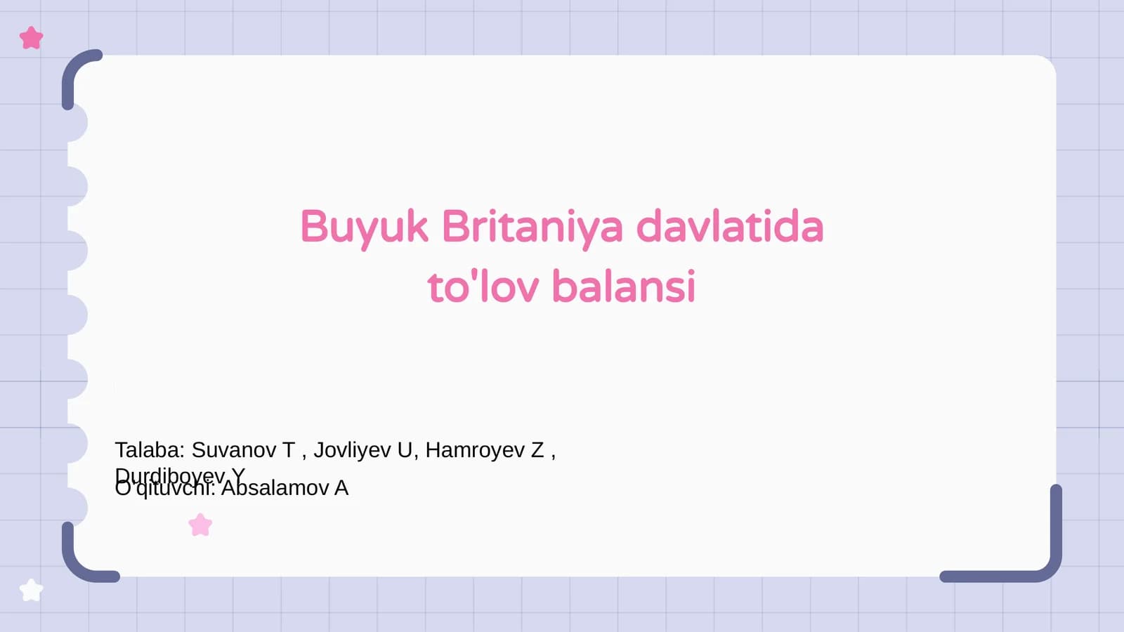 Buyuk Britaniya davlatida to'lov balansi
