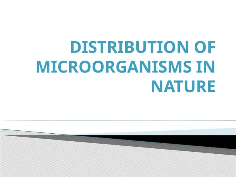 Distribution of microorganisms in nature