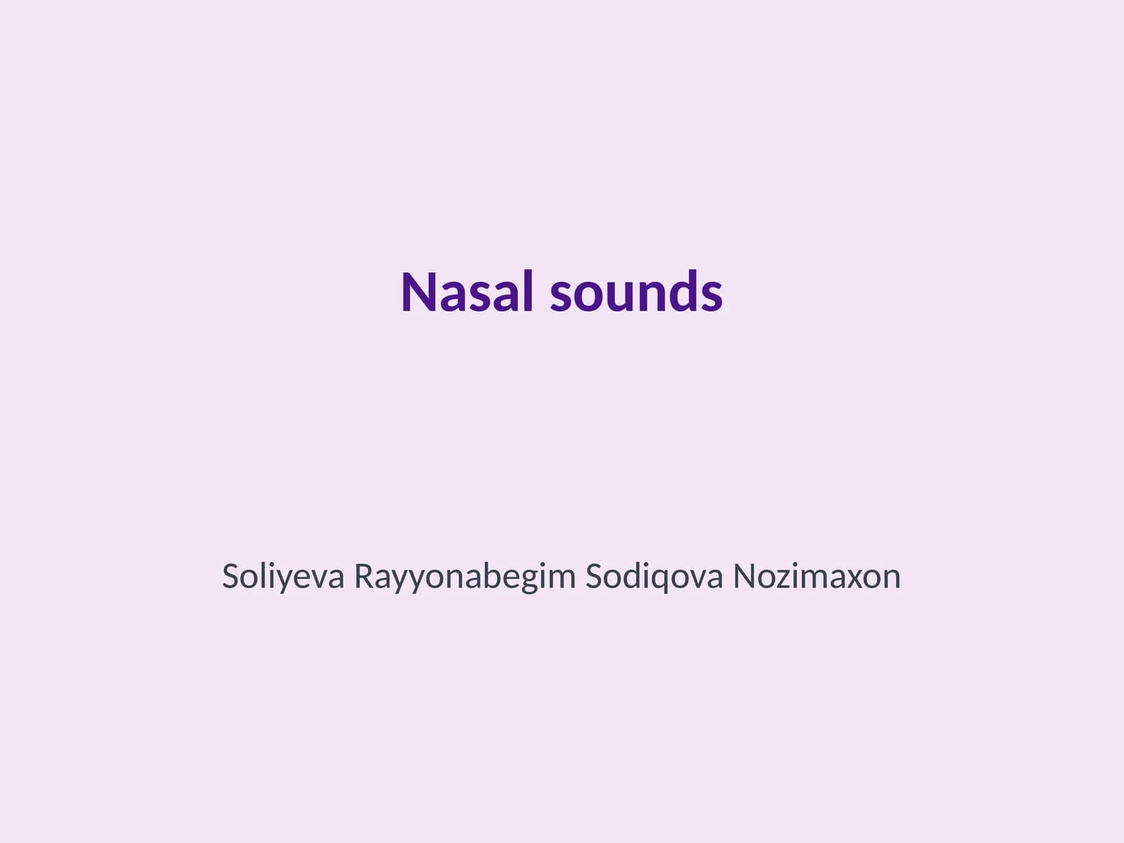 Nasal sounds