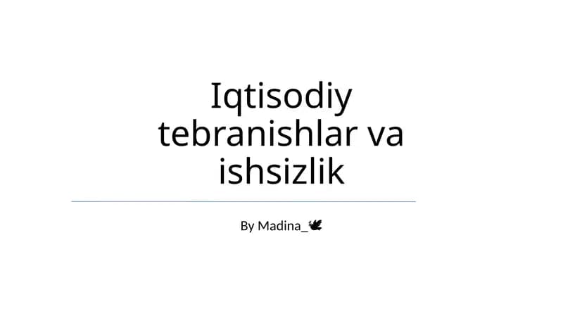 Iqtisodiy tebranishlar va ishsizlik