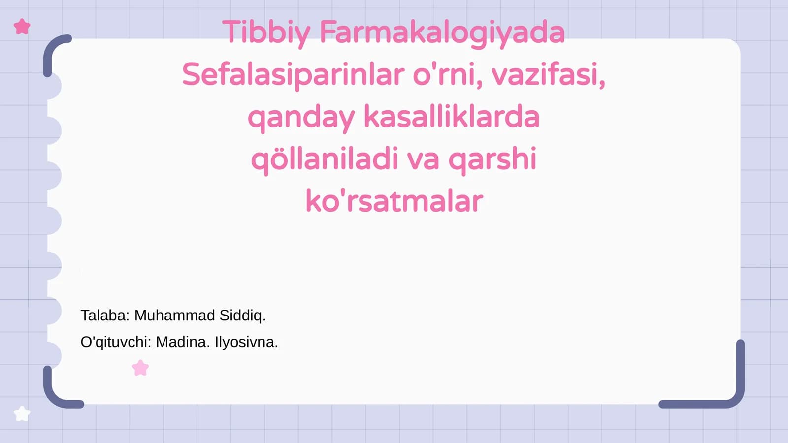 Tibbiy Farmakalogiyada Sefalasiparinlar
