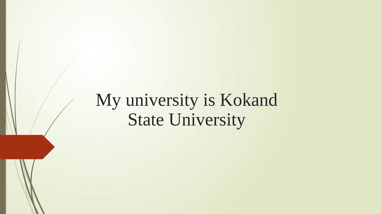 My university is Kokand State University